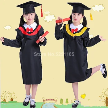 

Children Graduation Class Team Robes Hat Performance Dress School Uniform Kids Boy Girl Stage Party Role Play Cosplay Costumes