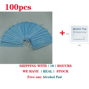 

100pcs Disposable Anti Dust Mask Daily Protective Mask Anti Fog Dust-proof Non-woven Melt Blown Three-layer Mask