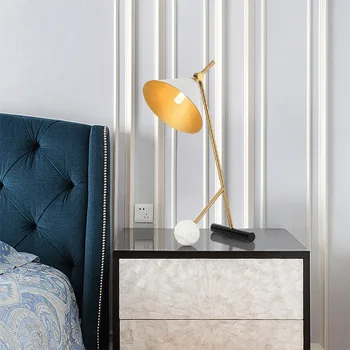 

Modern Marble Desk Lamp Luxurious Metal Lamp Designer Originality Model House Bedroom Led Lamp