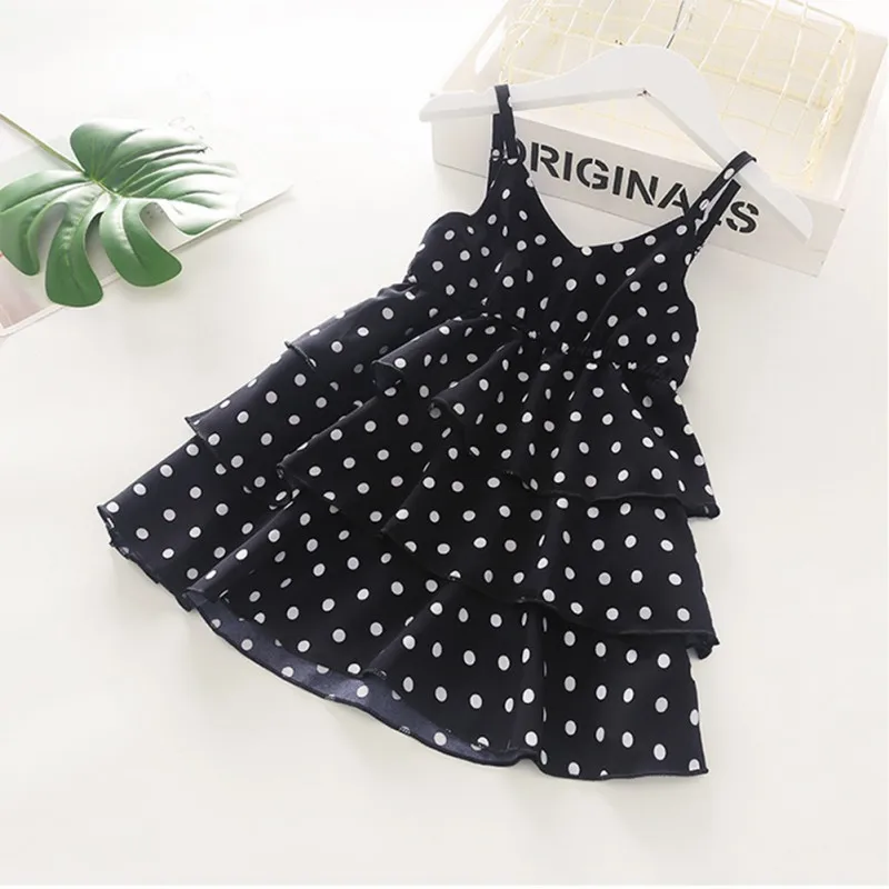 

Summer Baby Girls Dress Polka Dot Pattern Strap Dress Cotton Kids Clothes Toddler Sleeveless Pageant Sundress