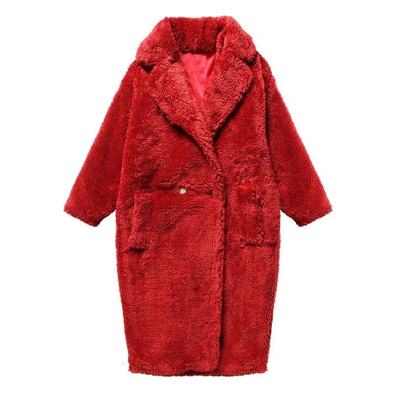 Vefadisa осень зима одноцветное пальто Свободное толстое двубортное пальто с отложным воротником повседневное пальто для женщин QYF764