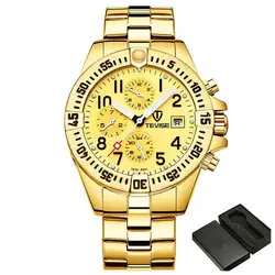 Бренд Tevise мужские часы для мужчин автоматические наручные часы лучший бренд ремешок из нержавеющей стали отображение даты золотые часы