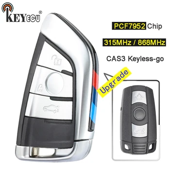 

KEYECU 315MHz/ 868MHz PCF7952 Chip CAS3 System Keyless-Go Modified 3 Button Remote Car Key Fob for BMW 3/5series x5 x6 2006-2011