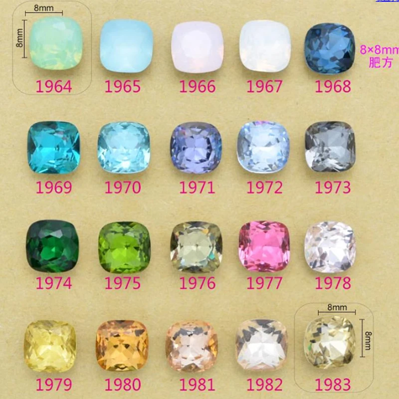 

MOFONAILS Nail Opal Strass Rhinestone 100pc/lot Sharp Bottom Nail Crystal Strass Stone 8x8mm Nail Gem Strass 3D Strass Accessory
