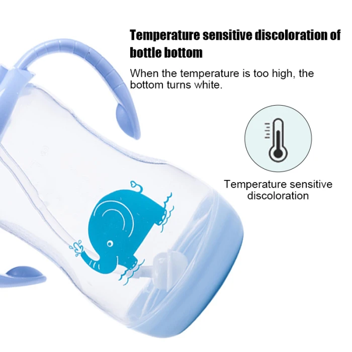 Детская бутылочка для кормления молока с противоскользящей двойной ручкой, крышка для чашки, соломенная бутылочка для воды для младенцев AN88