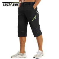 TACVASEN Below Knee Length Summer Waterproof Shorts Mens Quick Drying 3/4 Capri Pants Hiking Walking Sports Outdoor Nylon Shorts 2