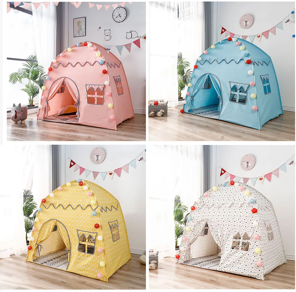1.3M Folding Children’s Tent Teepee Kids Play House Tipi Large Girls Princess Castle Baby Game Wigwam Child Room Decor | Игрушки и
