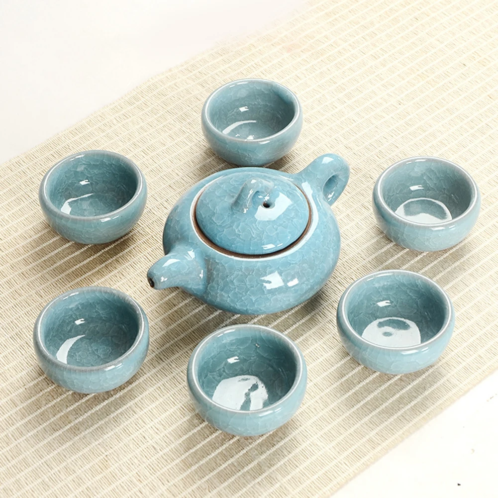 

Newly Chinese Tea Set Porcelain Teapot with 6 Ceramic Tea Cups Home Ornaments