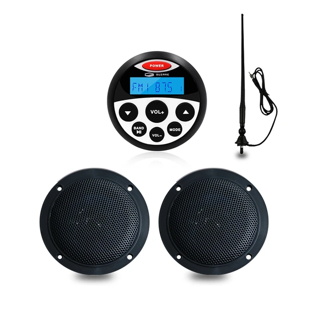 Autoradio Stéréo Bluetooth Étanche pour Moto, Bateau, Voiture, Lecteur MP3,  Système de Son existent, Récepteur FM AM pour SPA, UTV, RL - AliExpress