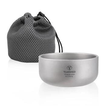 

420ml Double Wall Fruit Salad Dinner Bowl for Home Outdoor Camping Backpacking Picnic Outdoor Titanium Bowl