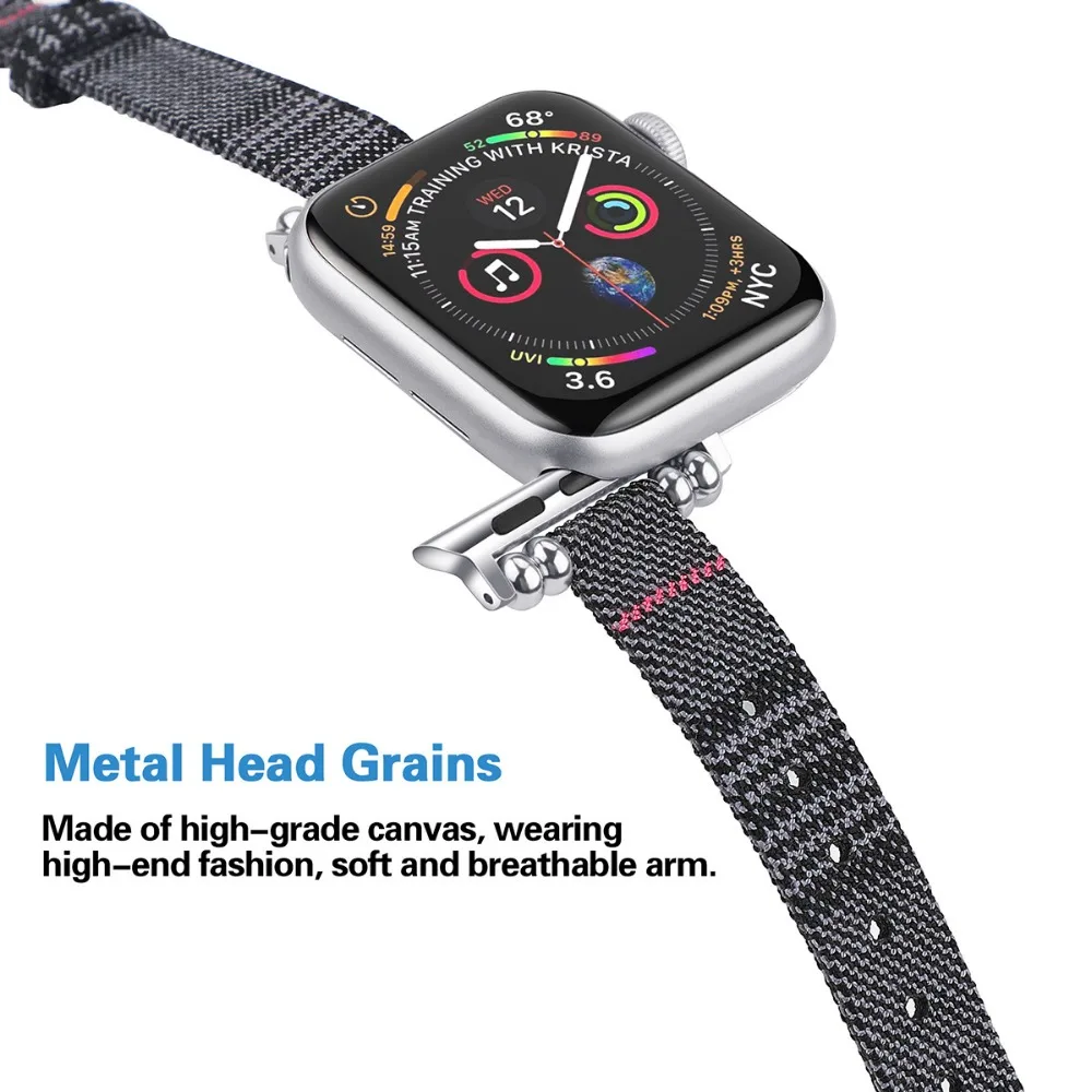 Модный женский браслет для Apple Watch Band 38 мм 42 мм 40 мм 44 мм ткань Хаундстут для iWatch ремешок серии 1 2 3 4 ремешок для часов