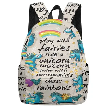 

Cartoon Unicorn Backpack College Students Laptop Backpack Book Bag Casual School Bag