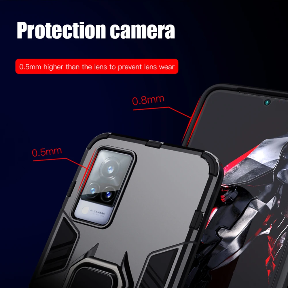 KEYSION Shockproof Phone Case with Ring Stand – Durable Protection and Versatile Viewing