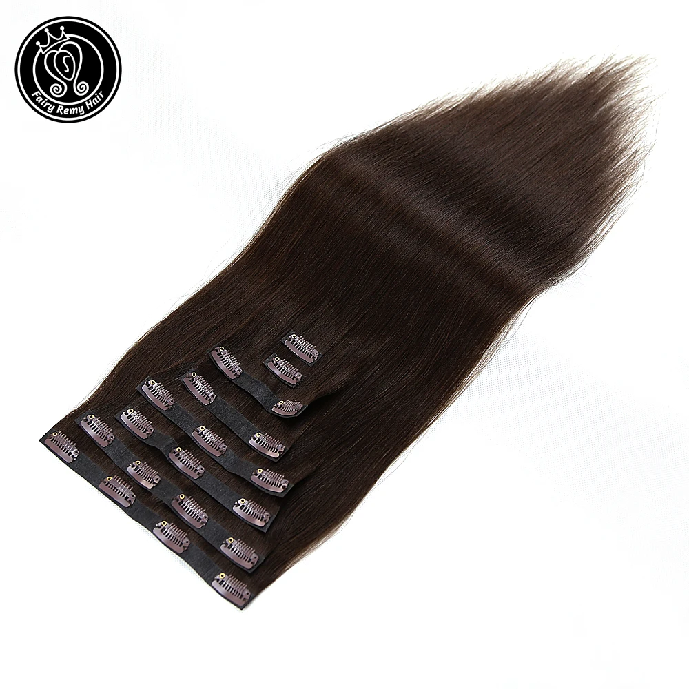 

Fairy Remy Hair PU Clip In Human Hair Extensions Straight Full Head 100% Remy Human Hair Extensions 18" 8 pcs 20 Clips 170g/set