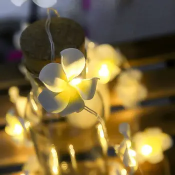 

10/20/30/40 LED Plumeria Decorative String Lights Egg Flower Lamp Christmas Wedding Holiday Party Garden Romantic Decor for LED