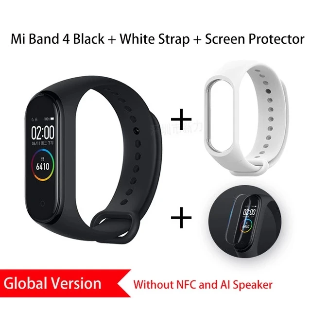 Xiaomi mi Band 4 глобальная Версия смарт-браслет mi band 4 браслет сердечного ритма фитнес цветной экран Bluetooth 5,0 китайская версия - Цвет: Global Add White