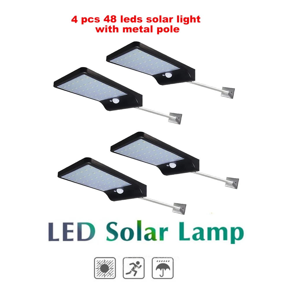 

2/4pcs 48 LED Wireless Solar Lights LED Outdoor Decor Light Control Solar Wall Light for Garden Street Solar Lamp security garde