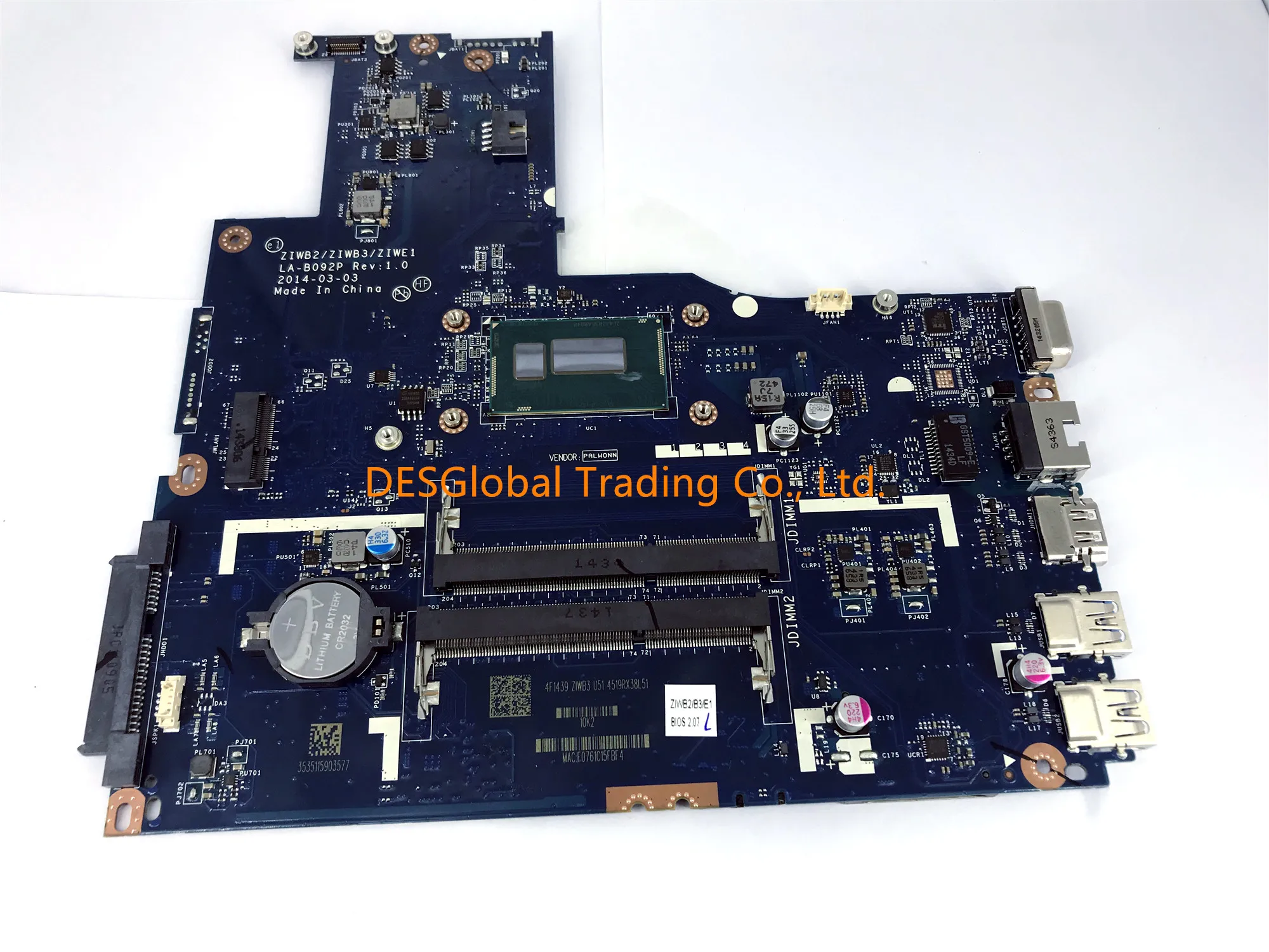 Best  For Lenovo B50-70 B50-80 Laptop Motherboard I5-4210U SR1EF ZIWB2/ZIWB3/ZIWE1 LA-B092P Mainboard 100