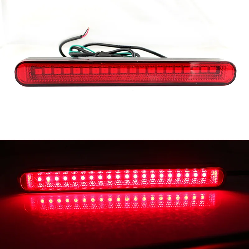 Red strobe Led strip Car third 3rd brake light Universal Autos Rear