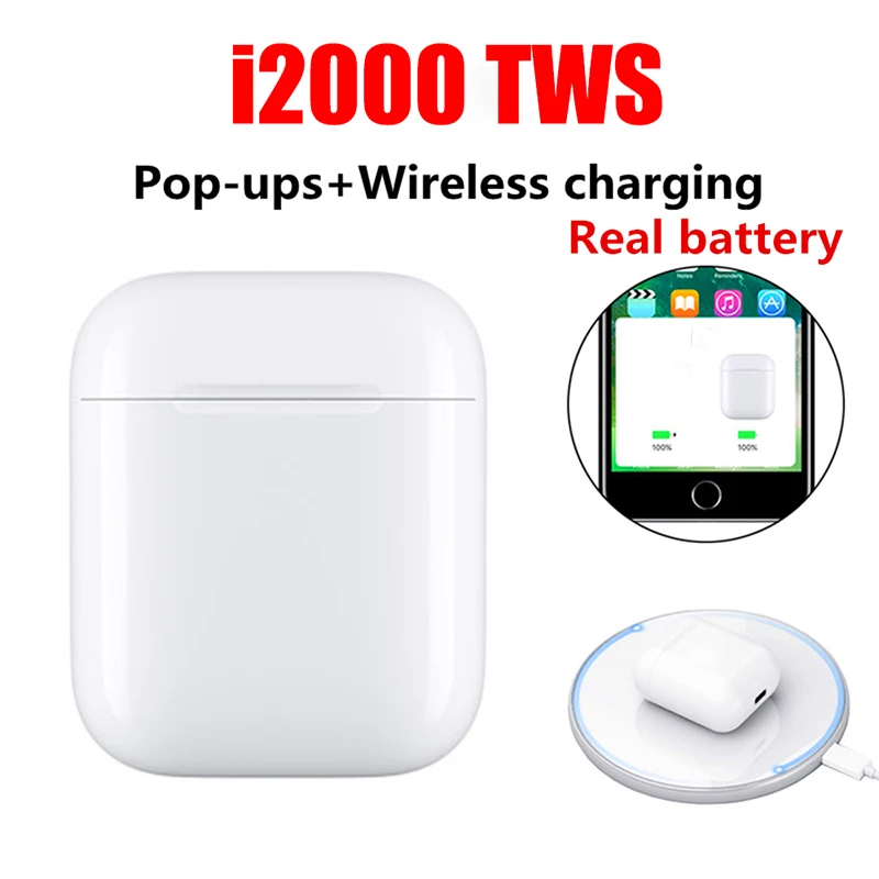 

New i2000 TWS 2019 Pop up Bluetooth 5.0 V5 Earphone Headset Wireless Earbuds Ear Buds Super Bass PK i9000 i1000 i5000 i 2000 TWS