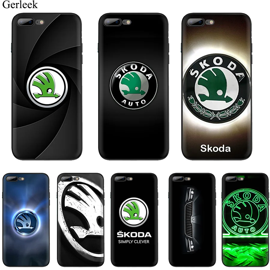 Чехол для мобильного телефона iPhone 11 Pro X XR XS Max XR iPhone 5 5S SE 6 6s 7 8 Plus для автомобиля Skoda крышка-задняя панель с логотипом защиты