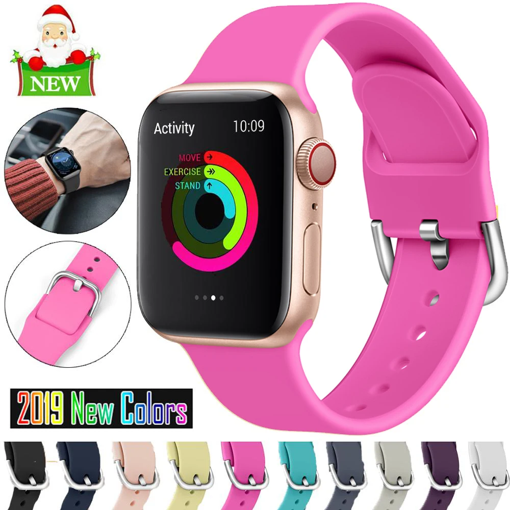 Ремешок для Apple Watch 5 4 band 38 мм 42 мм iWatch 5 4 band 44 мм 40 мм спортивный силиконовый браслет correa Apple watch 5 4 3 Аксессуары