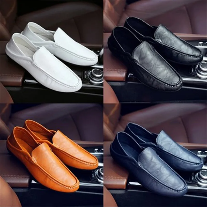 2020 new Spring Autumn Men Casual Shoes Slip On Breathable Driving Comfortable Soft Mens Loafers Leather | Обувь