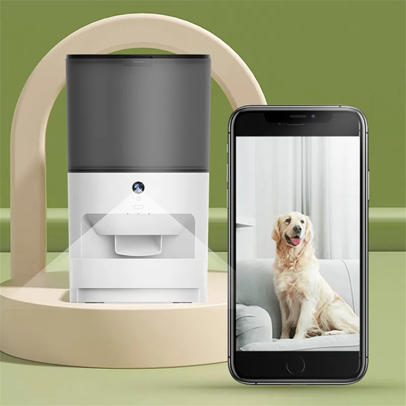 

Автоматическая кормушка для домашних животных, большая емкость, двухмощный дозатор корма для собак, Кнопочная подача, миска для кошек, товары для животных, синхронизация 1080P, 6 л