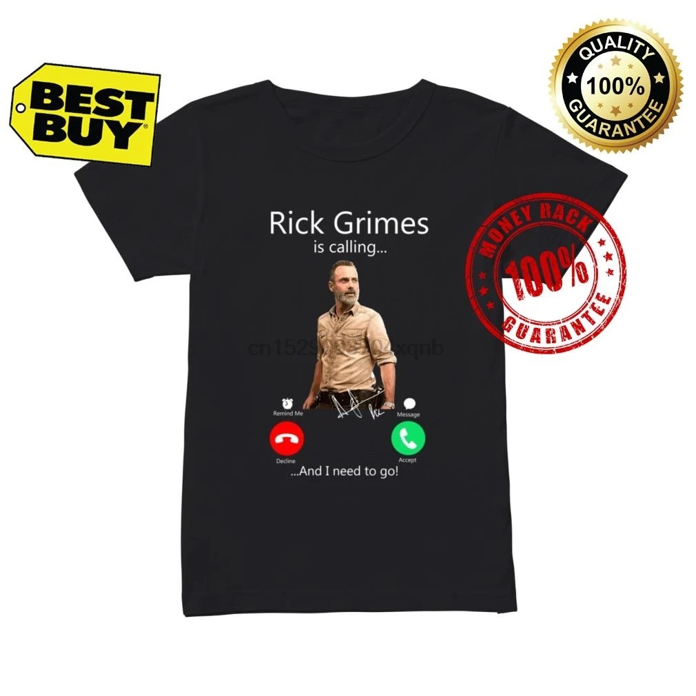 Бренд Rick Grimes Is caling и мне нужно чтобы футболка Летняя мужская с коротким рукавом |