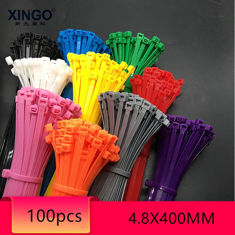 Xingo самоблокирующиеся Нейлоновые кабельные застежки 4 8x400 мм 100 шт. пластмассовые