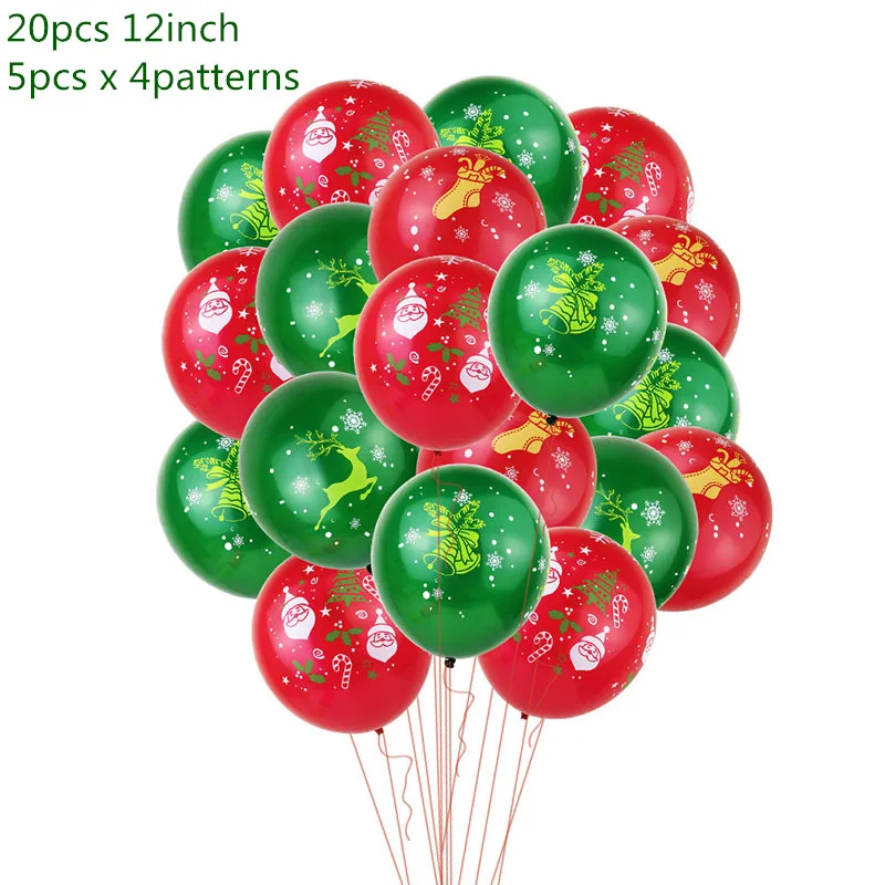 20pcs mix balloon Рождественские украшения для дома веселые рождественские воздушные Шары Баннер фото стенд реквизит счастливый год Декорации Navidad - Цвет: 20pcs mix balloon