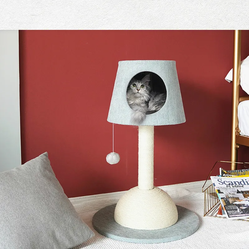 

Table Lamp Cat Climbing Frame Cat Litter One Cat Scratching Column Small Luxury Cat Barrel Solid Wood Cat Frame Cat Supplies