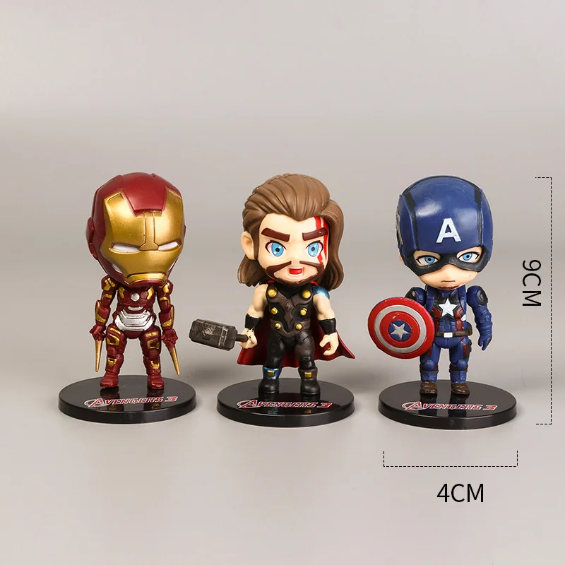 Украшение для дома Marvel Cinematic Q версия Мстителей полный набор стальных игрушек капитан США микро-вид украшения