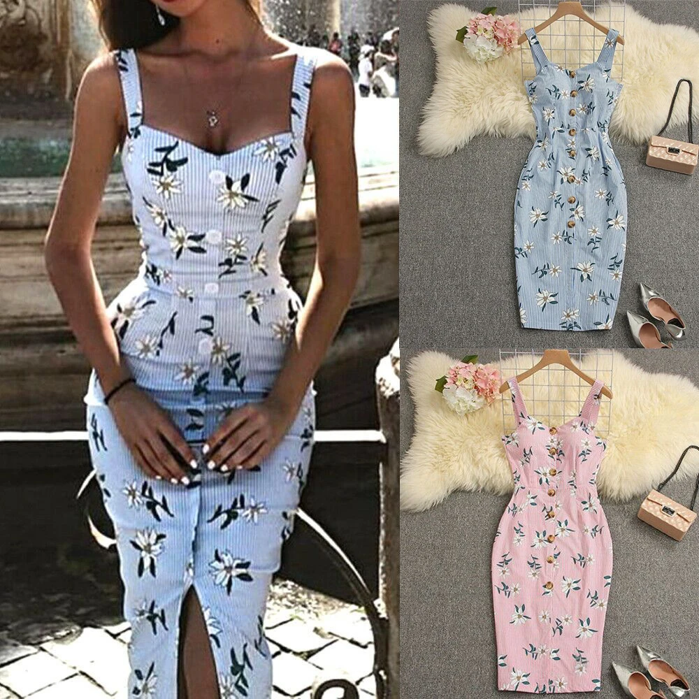 

Floral Stripe Bodycon Dress Women Summer Elegant Slim Fashion Bandage Dress For Wedding Party Dresses Plus Size Clothes