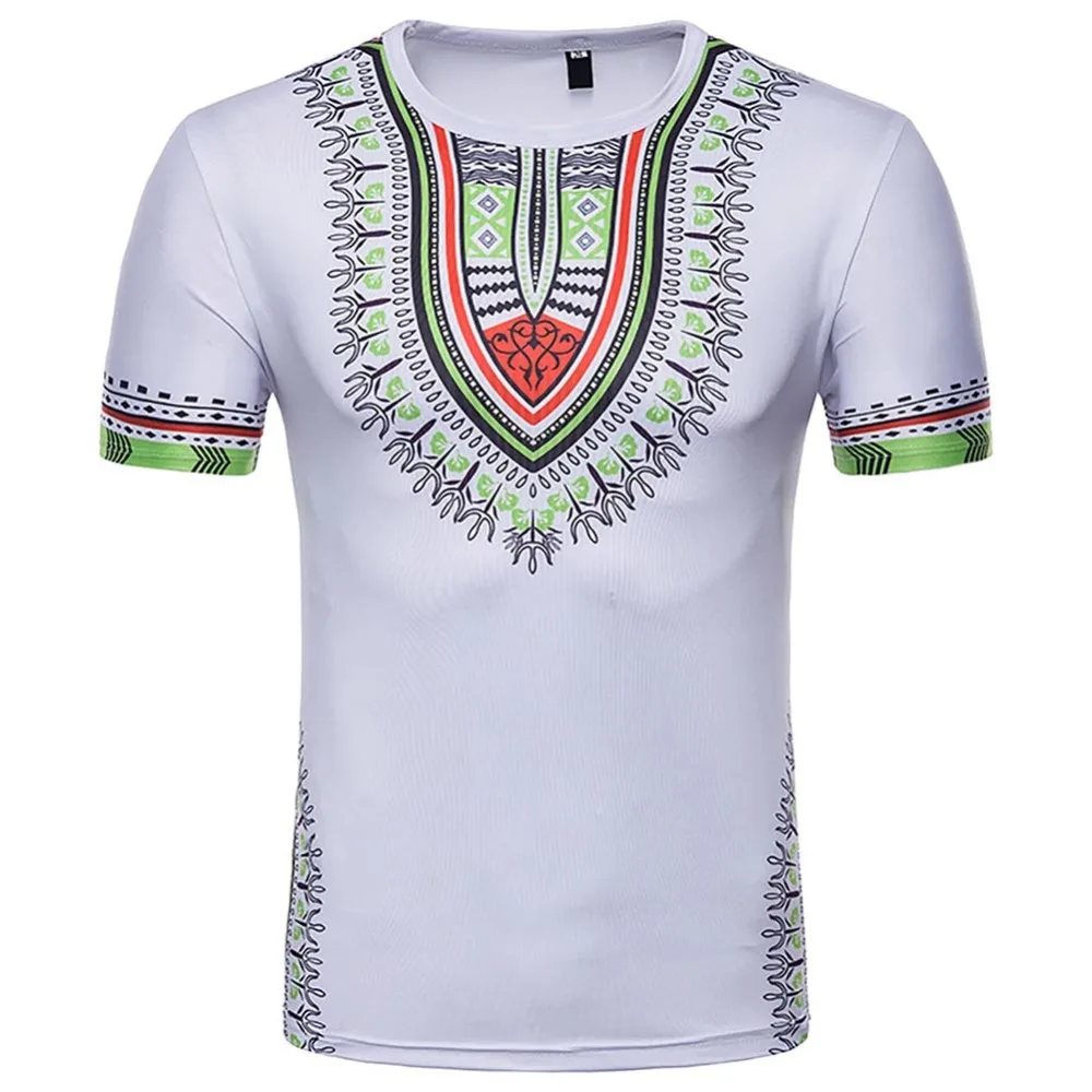 Fadzeco, африканская рубашка для мужчин, принт, вырез лодочкой, короткий рукав, Мужская футболка, Дашики, узор, модные повседневные топы, африканская одежда