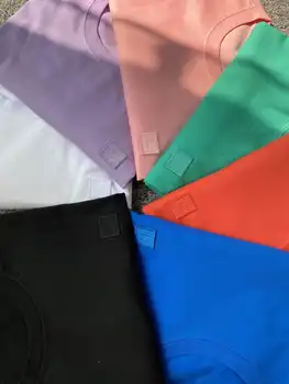 

2020 Spring Summer Cotton Smiley Face Embroidery Classic Solid Women's Short Sleeve T-Shirt A3