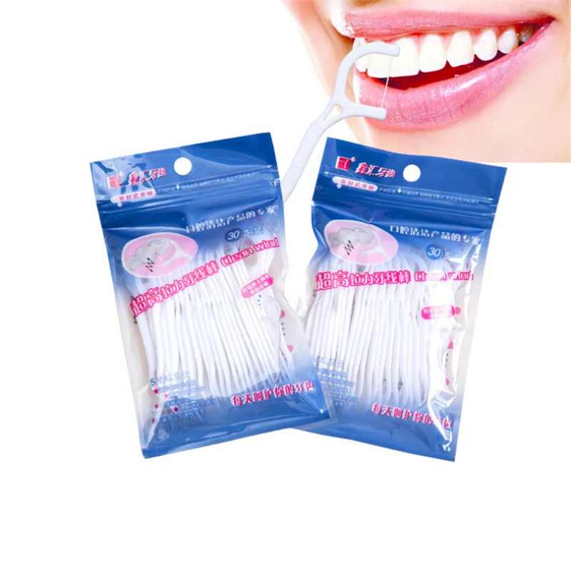 5 Packs Disposable Plastic Toothpicks Teeth Cleaning Dental Flosser