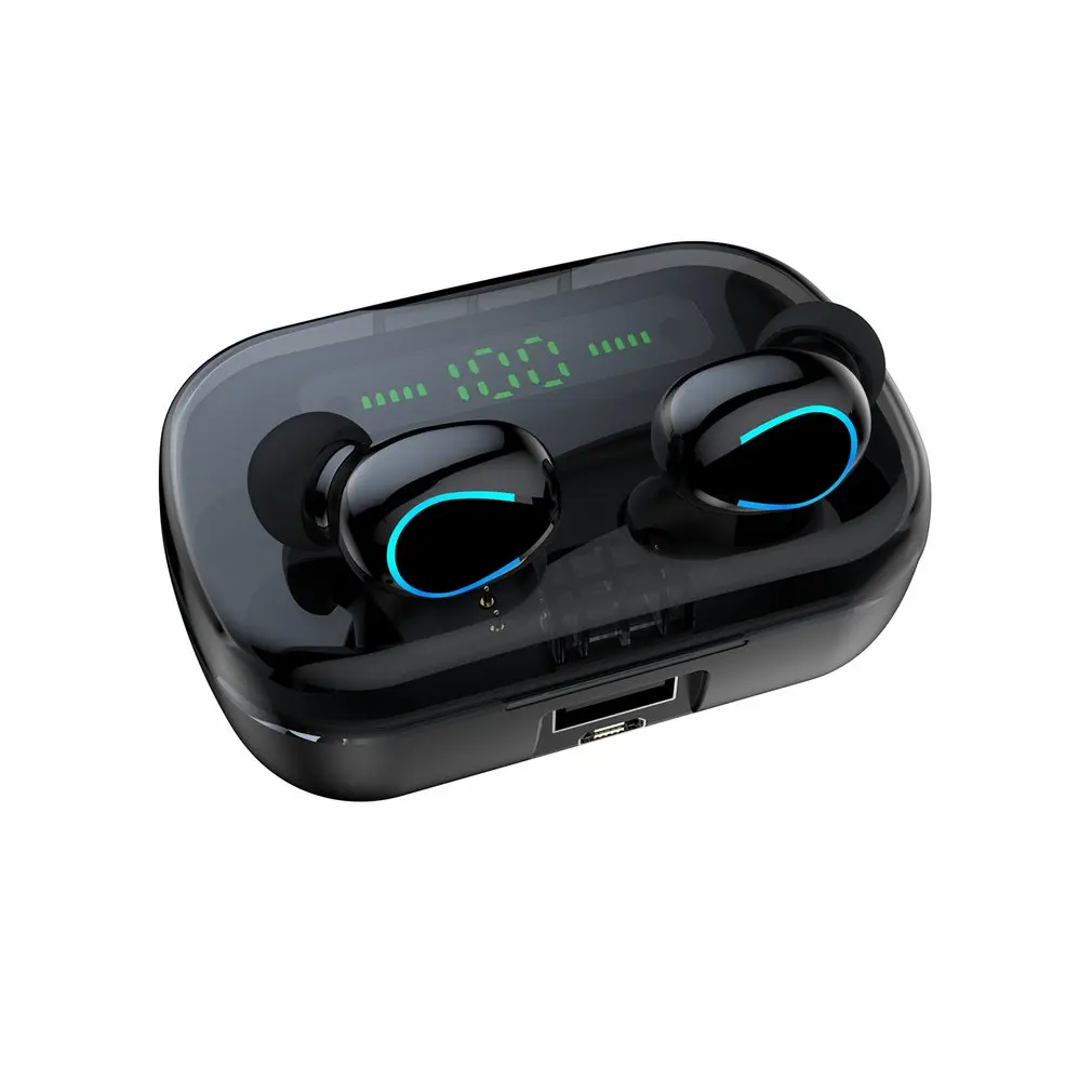 Q82 half circle Wireless headset Led Hands free Music Stereo Earphone with Mic Charging Cas IPX7 waterproof