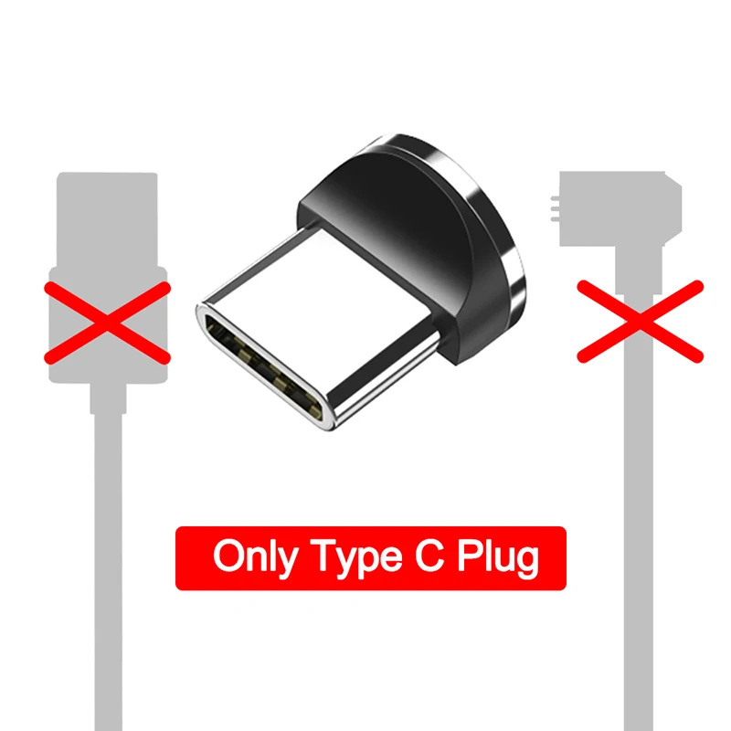 Only Type C Plug Магнитный usb-кабель Essager для iPhone Магнитный зарядный шнур type C mi cro usb-кабель для Xiaomi mi 9 8 samsung S10 S9 S8 S7 - Цвет: Only Type C Plug