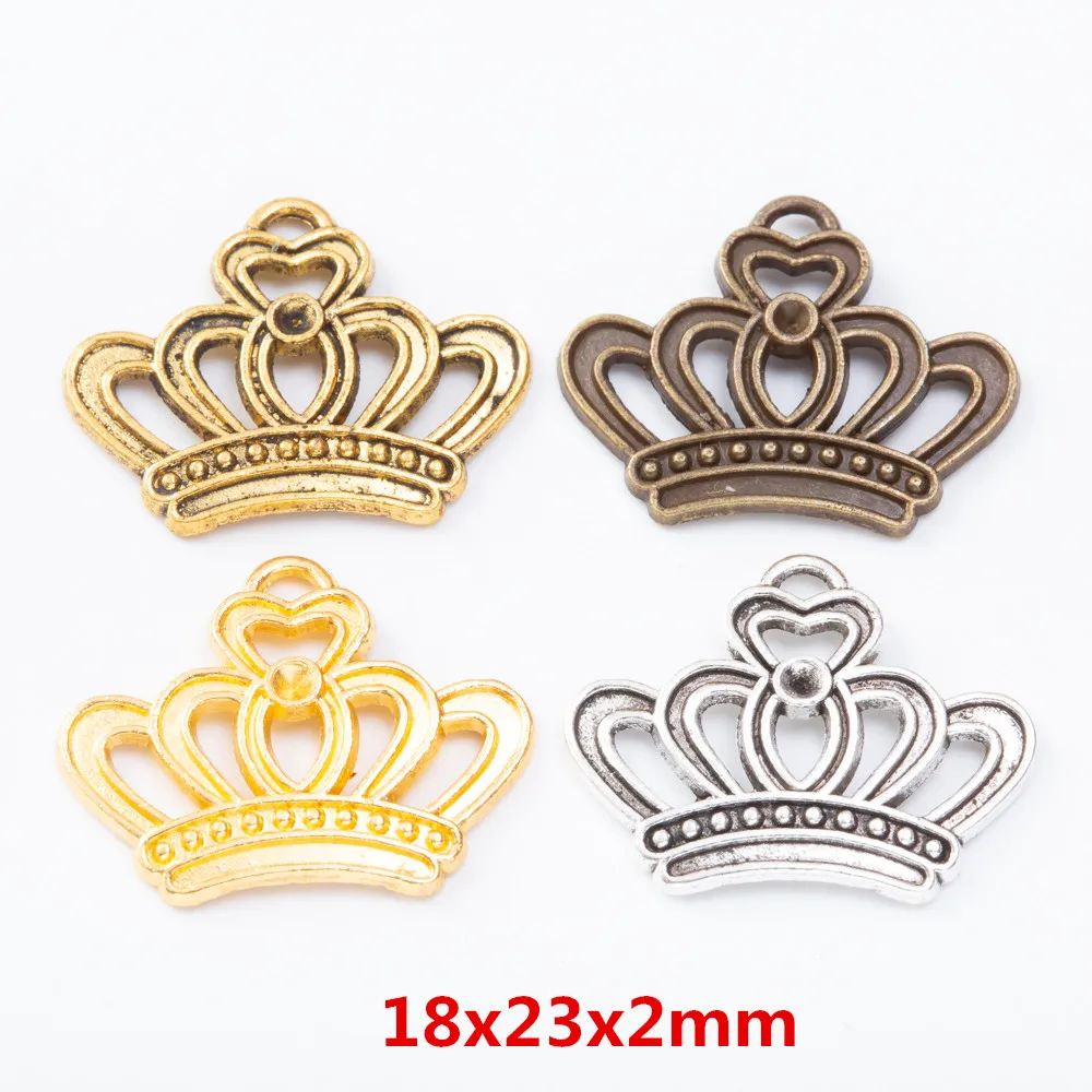 

45 pieces of retro metal zinc alloy Crown pendant for DIY handmade jewelry necklace making 7344B
