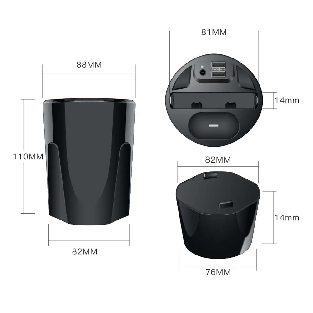 5/7/10W Wireless Car Charger Water Cup Shape Charging Box With Dual USB for Samsung XS MAX/XR/X/8PLUS Phone Charger Case