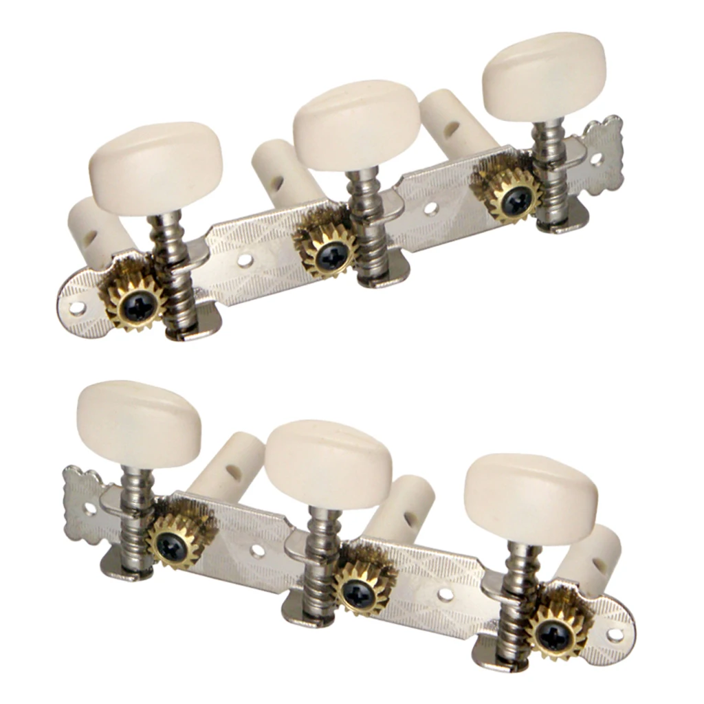 2pcs 3R3L Guitar Tuning Pegs Tuners With Cream Button For Classical Guitar