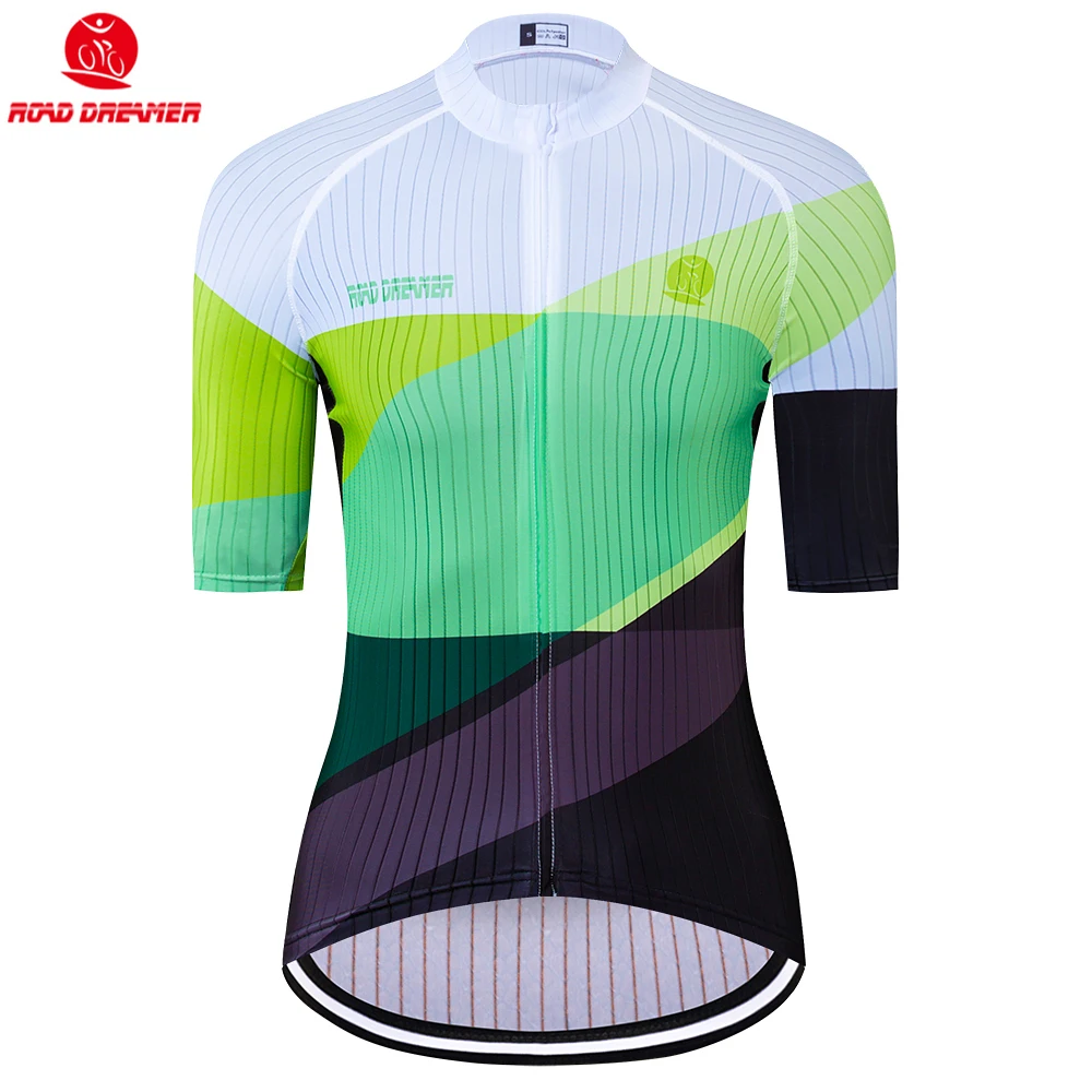 

2019 New Women Fluorescent Green Triathlon Cycling Jersey Short Sleeve Breathable Lycra Mtb Bike Jersey Maillot Ciclismo Hombre