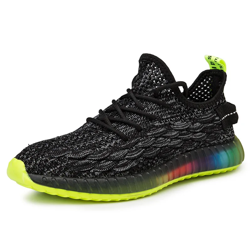 Online Celebrity Hot Selling Transparent Symphony End Coconut Shoes Men's Sports Trendy Shoes Fly Woven MEN'S SHOES Breathable R