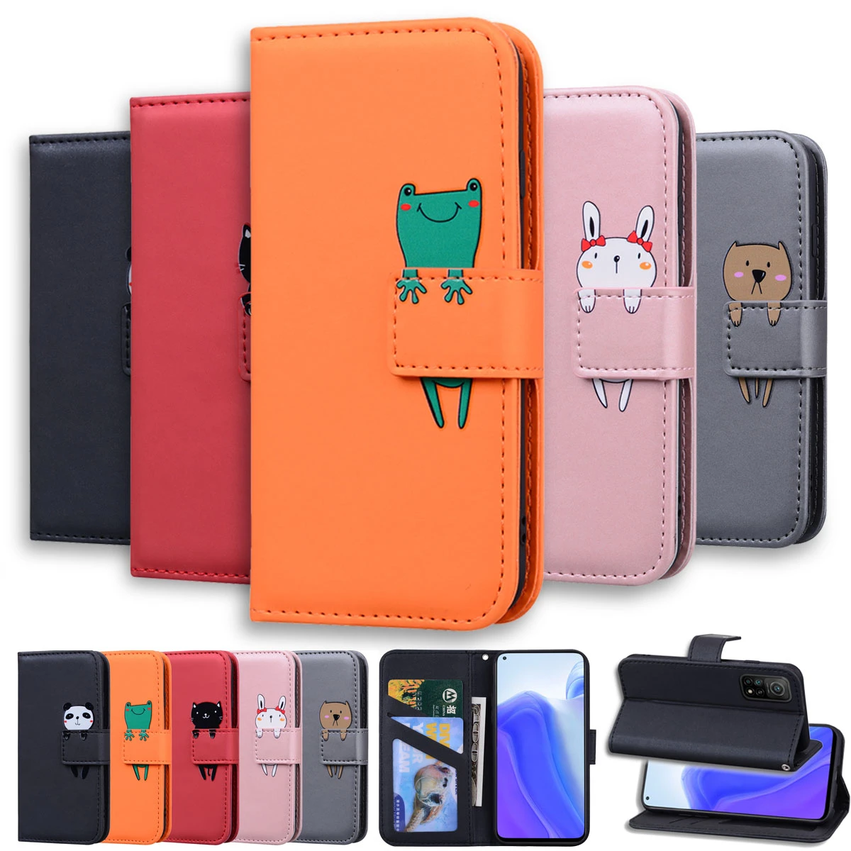 waterproof case for huawei Lovely Animal Flip Leather Phone Case For Huawei P20 P30 P40 Lite Pro P Smart Y6 Y7 2019 2020 Y5P Y6P Y7P Y8P Card Stand Cover phone case for huawei