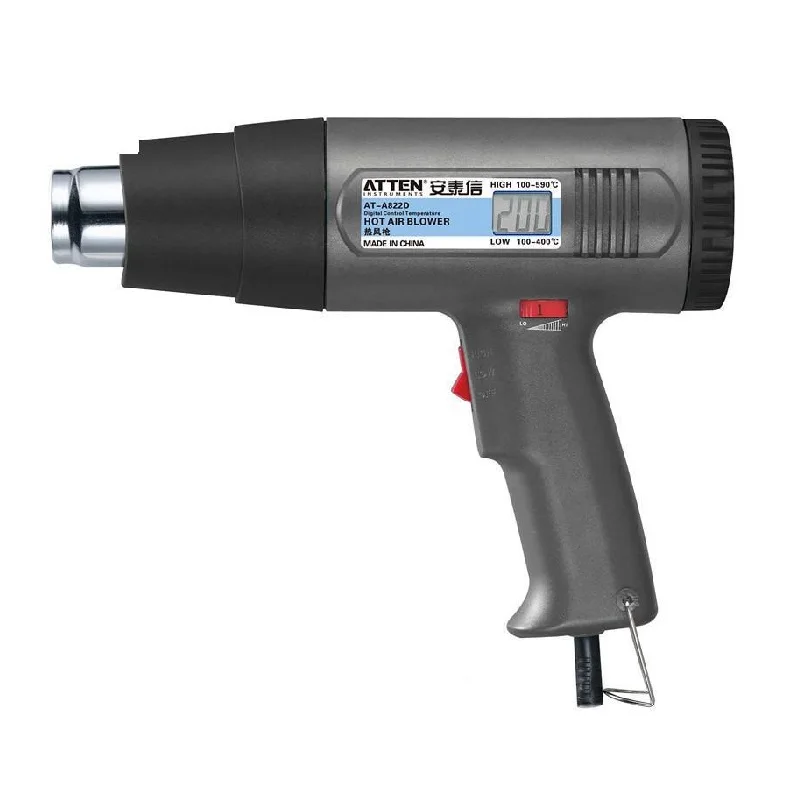 

ATTEN AT-A822D Digital Display Handheld Temperature Regulating Hot Air Gun Blower 1600W/2000W