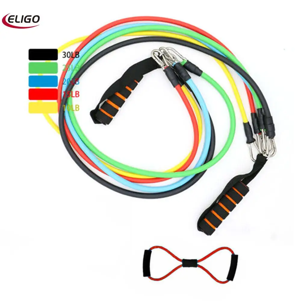 

13-piece suit multi-function pull elastic resistance band gym fitness equipment stretch rubber ring belt yoga training sports