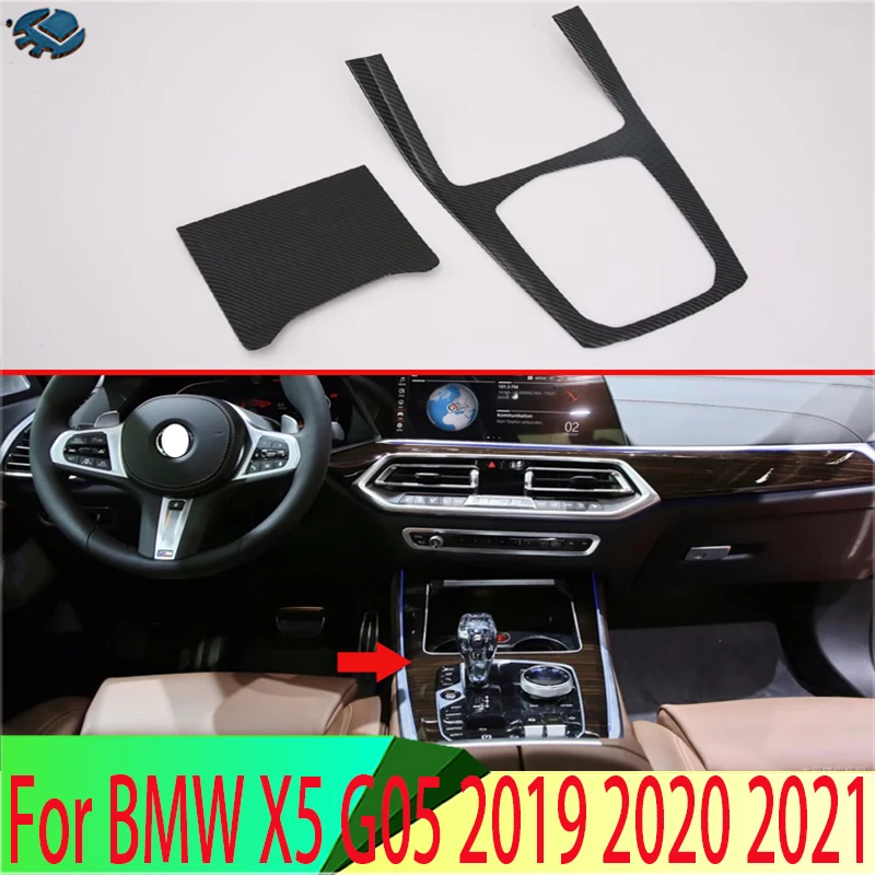 

For BMW X5 G05 2019 2020 2021 Carbon Fiber Style Gear Shift Panel Center Console Cover Trim Frame Car Styling Sticker