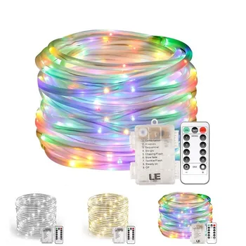 

5/10M 50/100 LED Outdoor Tube Rope Solar Strip String Light RGB Lamp Xmas Home Decor Christmas Lights-8 Mode Waterproof Garland