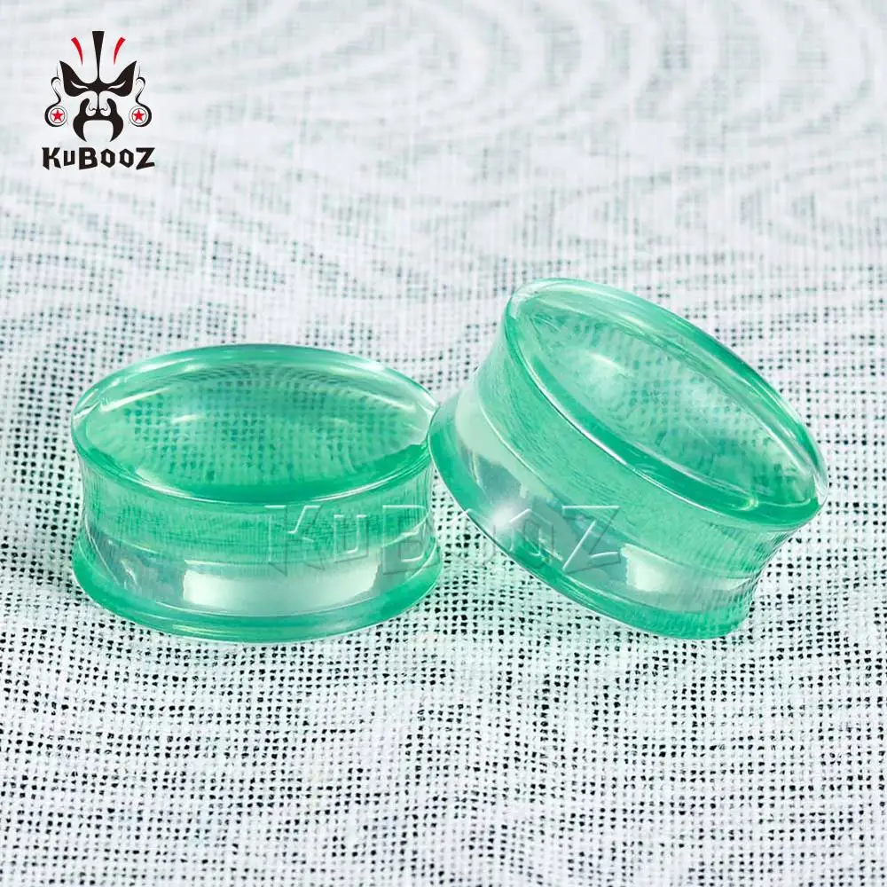 KUBOOZ Hot Simple Transparent Acrylic 6 Color Ear Plugs Piercing Stretchers Studs Tunnels Earrings Body Jewelry Expanders 2PCS
